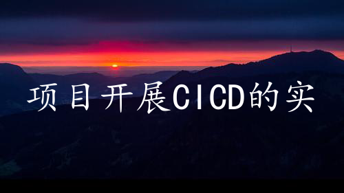 项目开展CICD的实践探路
